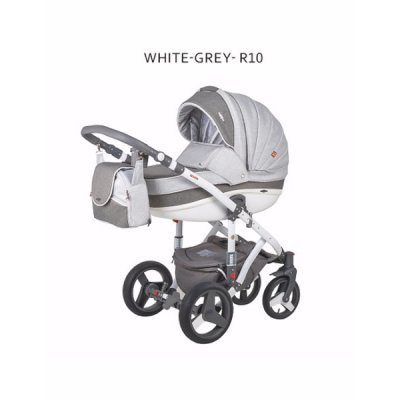 Детская коляска Adamex Vicco (2 в 1) R10 серый-графитовый-белый