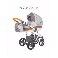 Детская коляска Adamex Vicco (2 в 1) R5 серый-графитовый-оранжевый