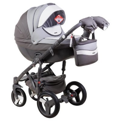 Детская коляска Adamex Monte Carbon Deluxe (100% кожа) 2 в 1 D109