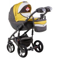 Детская коляска Adamex Monte Carbon Deluxe (100% кожа) 2 в 1 D108