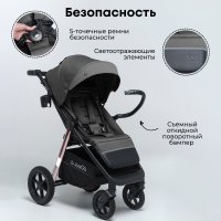 Прогулочная коляска BubaGO Bass Chrome Серый