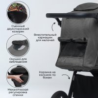 Прогулочная коляска BubaGO Bass Chrome Серый