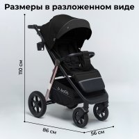 Прогулочная коляска BubaGO Bass Chrome Чёрный