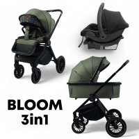 Детская коляска  BubaGO BLOOM 3 in 1 Зелёная