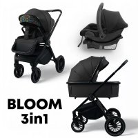 Детская коляска BubaGO BLOOM 3 in 1 Чёрная