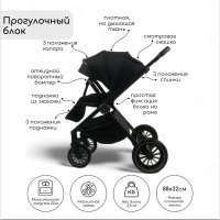 Прогулочная коляска BubaGO BLOOM 2 in 1 Чёрный/Black