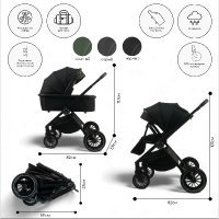 Прогулочная коляска BubaGO BLOOM 2 in 1 Чёрный/Black