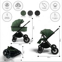 Прогулочная коляска BubaGO BLOOM 2 in 1 Зелёный/Green