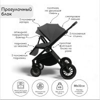 Прогулочная коляска BubaGO BLOOM 2 in 1 Серый/Grey