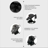 Прогулочная коляска BubaGO BLOOM 2 in 1 Серый/Grey