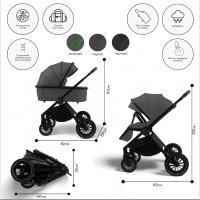 Прогулочная коляска BubaGO BLOOM 2 in 1 Серый/Grey