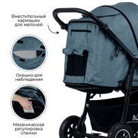 Коляска детская прогулочная BubaGO Sorex Green/Тёмно-Лазурный