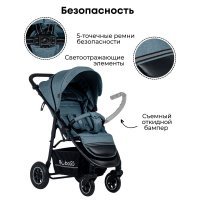 Коляска детская прогулочная BubaGO Sorex Green/Тёмно-Лазурный