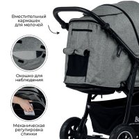 Коляска детская прогулочная BubaGO Sorex Grey/Стальной