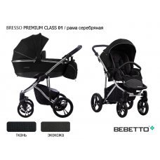 Детская коляска 2 в 1 Bebetto Bresso Premium Class (экокожа+ткань)_01_SILVER