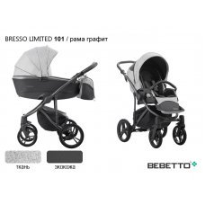 Детская коляска 2 в 1 Bebetto Bresso Limited (экокожа+ткань)_101_GREY