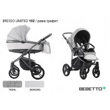 Детская коляска 2 в 1 Bebetto Bresso Limited (экокожа+ткань)_102_GREY