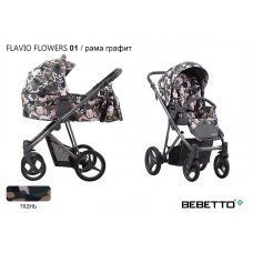 Детская коляска 2 в 1 Bebetto Flavio FLOWERS_01_GRF