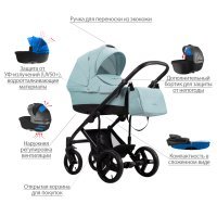 Детская коляска 2 в 1 Bebetto Magnum LUX_02_CZA