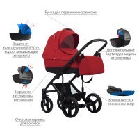 Детская коляска 2 в 1 Bebetto Magnum LUX_04_CZA