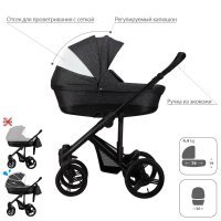 Детская коляска 2 в 1 Bebetto Magnum LUX_06_CZA