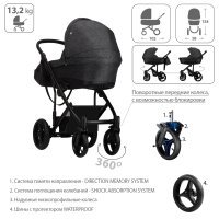 Детская коляска 2 в 1 Bebetto Magnum LUX_06_CZA