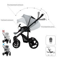 Детская коляска 2 в 1 Bebetto Magnum LUX_08_CZA