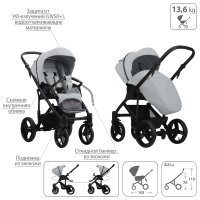 Детская коляска 2 в 1 Bebetto Magnum LUX_08_CZA