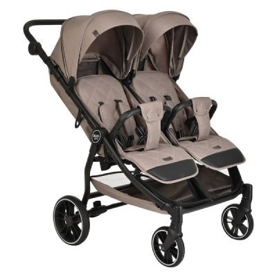 Коляска для двойни (прогулочная) Pituso DuoCity Cappuccino/Капучино