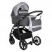 PITUSO Коляска 2 в1 Nino короб+прогулка Antracyt + Кожа Metalic Grey 