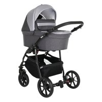 PITUSO Коляска 2 в1 Nino короб+прогулка Antracyt + Кожа Metalic Grey 