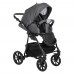 PITUSO Коляска 2 в1 Nino короб+прогулка Antracyt + Кожа Metalic Grey 