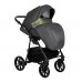 PITUSO Коляска 2 в1 Nino короб+прогулка Antracyt + Кожа Metalic Olive