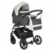 PITUSO Коляска 2 в1 Nino короб+прогулка Antracyt + Кожа Metalic White