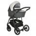 PITUSO Коляска 2 в1 Nino короб+прогулка Antracyt + Кожа Metalic White