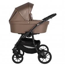 PITUSO Коляска 2 в1 Nino короб+прогулка Cappuccino + Кожа Metalic Mocca 