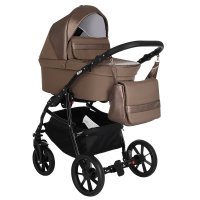 PITUSO Коляска 2 в1 Nino короб+прогулка Cappuccino + Кожа Metalic Mocca 