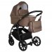 PITUSO Коляска 2 в1 Nino короб+прогулка Cappuccino + Кожа Metalic Mocca 