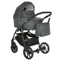 PITUSO Коляска 2 в1 Nino короб+прогулка Grey + Кожа New Grey