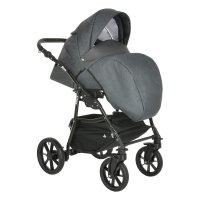 PITUSO Коляска 2 в1 Nino короб+прогулка Grey + Кожа New Grey
