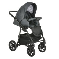 PITUSO Коляска 2 в1 Nino короб+прогулка Grey + Кожа New Grey