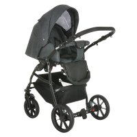 PITUSO Коляска 2 в1 Nino короб+прогулка Grey + Кожа New Grey