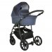 PITUSO Коляска 2 в1 Nino короб+прогулка Midnight + Кожа Metalic Blue