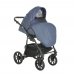 PITUSO Коляска 2 в1 Nino короб+прогулка Midnight + Кожа Metalic Blue