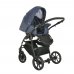 PITUSO Коляска 2 в1 Nino короб+прогулка Midnight + Кожа Metalic Blue