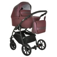 PITUSO Коляска 2 в1 Nino короб+прогулка Purple + Кожа Metalic Purple