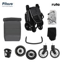 PITUSO Коляска детская RUTA (прогулочная), Dark Grey/Темно-Серый