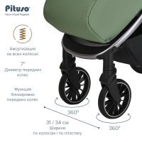 PITUSO Коляска детская RUTA (прогулочная), Green/Зеленый