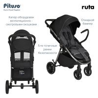 PITUSO Коляска детская RUTA (прогулочная), Black/Черный