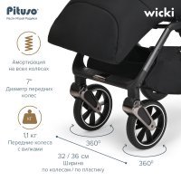Прогулочная коляска Pituso Wicki Black/Черный